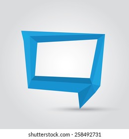summer blue Conceptual polygonal geometric speech bubble. Abstract vector Illustration, low poly style. Stylized design element. Background design for banner, poster, flyer, cover, brochure.