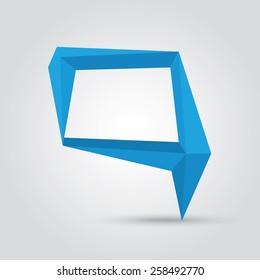 summer blue Conceptual polygonal geometric speech bubble. Abstract vector Illustration, low poly style. Stylized design element. Background design for banner, poster, flyer, cover, brochure.