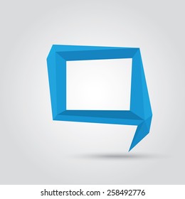 summer blue Conceptual polygonal geometric speech bubble. Abstract vector Illustration, low poly style. Stylized design element. Background design for banner, poster, flyer, cover, brochure.