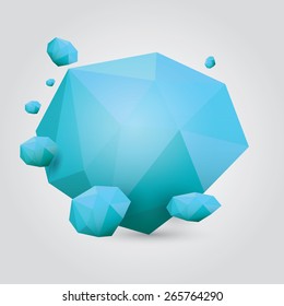 summer blue Conceptual polygonal geometric speech bubble. Abstract vector Illustration, low poly style paper. Stylized design element. Background design for banner, poster, flyer, cover, brochure.