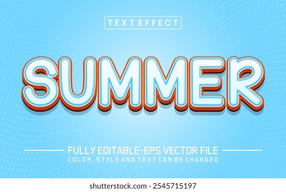 Summer blue font Text effect editable