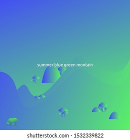 summer blue green mountain abstract background