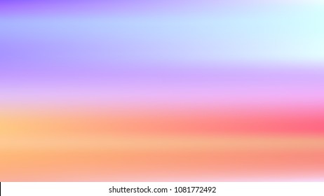 Summer blue holographic background. Vibrant blur iridescent design. Foil neon trendy sky banner. Pastel future element. Modern gradient cover. Foil holographic sunset design Bright soft gradient color