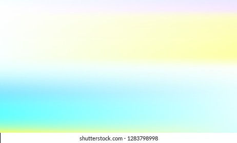 Summer blue holographic background. Vibrant blur iridescent design. Foil neon trendy sky banner. Pastel future element. Modern gradient cover. Foil holographic sunset design Bright soft gradient color