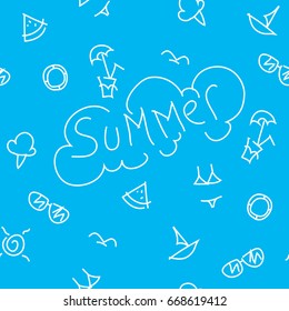 Summer blue pattern seamless