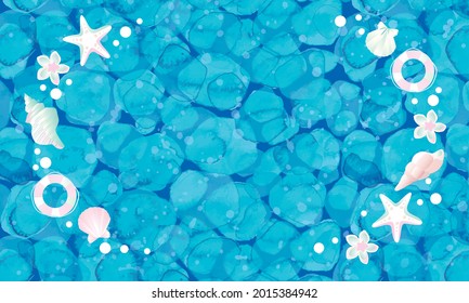 Summer blue resort background illustration
