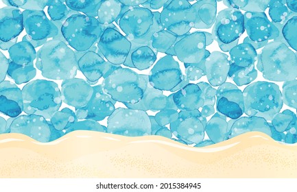 Summer blue resort background illustration
