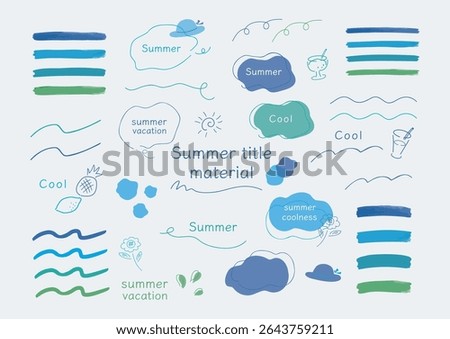 Summer blue simple and cute decorative title frame material for women