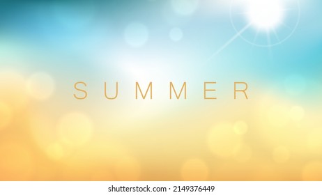 Summer blurred background. Summertime banner with soft colors. Template for your seasonal graphic design. Vector illustration.