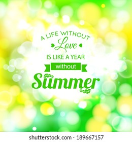 Summer Blurry Typographical Background Colorful Bokeh Stock Vector ...