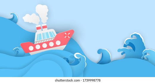 Summer boat background. Celebration Vector illustration. poster, banner vector illustration and design for poster card,
