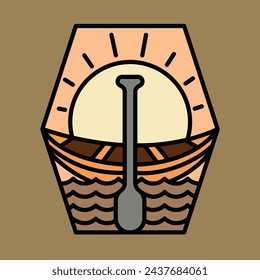 Sommer und Boot Grafik Illustration Vektor Kunst T-Shirt Design
