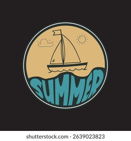 summer boat vector artwork illustration 