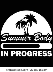 Summer body in progress EPS file for cutting machine. You can edit and print this vector art with EPS editor.