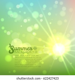 Summer bokeh lights background