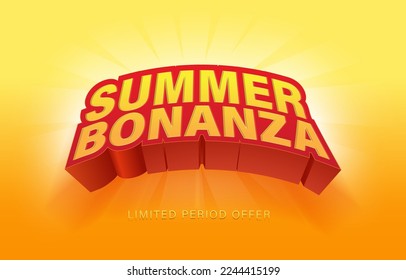 Summer Bonanza 3d logo units for markating campaign. 3d logo unit for Summer season sale.