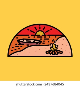 Summer and bonfire graphic illustration vector art t-shirt design