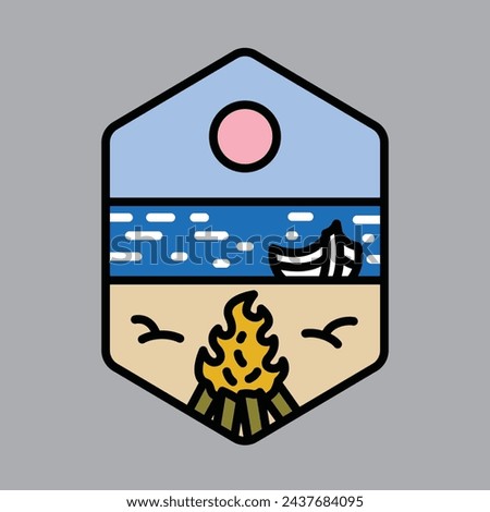 Summer and bonfire graphic illustration vector art t-shirt design