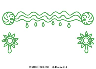 summer border design with one open side, ideal for stationery or journal pages