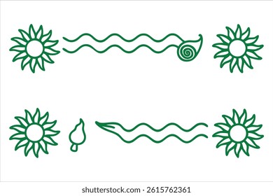 summer border design with one open side, ideal for stationery or journal pages