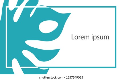 Summer botanical banner. Composition of palm leaves in a minimalist style. Flyer with space for text.