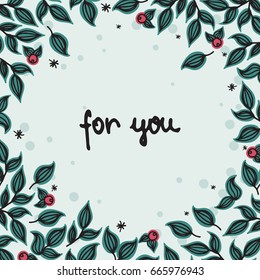 Summer botanical cards for party or wedding day with berries and leaves. Vector illustration.