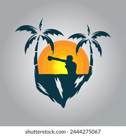 Summer boxing logo Illustration vector graphic of template 