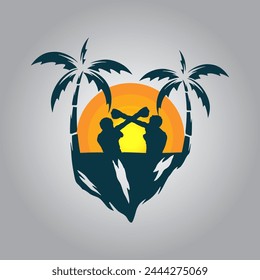 Summer boxing logo Illustration vector graphic of template 