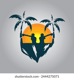 Summer boxing logo Illustration vector graphic of template 