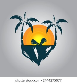 Summer boxing logo Illustration vector graphic of template 