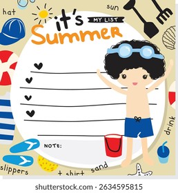 summer boy template wish list doodle