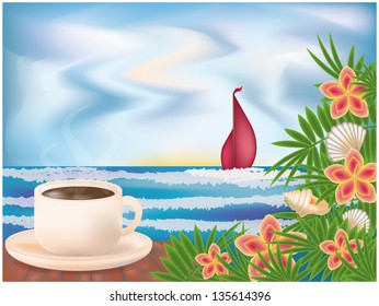 Summer Breakfast. vector illustration