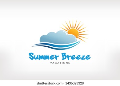 Summer Breeze Wave Logo Design Stock Vector (Royalty Free) 1436023328 ...