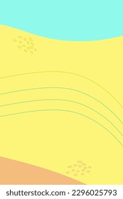 El fondo abstracto del verano brillante para la pancarta. Vertical. Con plantas, hojas de palma, puntos. Diseño para tapices telefónicos, afiches. postales. Ilustración vectorial.