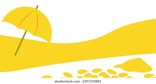 Summer bright abstract background for the poster. Horizontal, with plants, palm leaves, dots. Wallpaper design for posters, screensavers. Vector illustration.