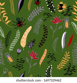Sommerlich helles Blumenmuster im Doodstyle