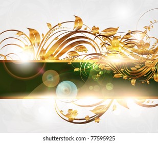 Summer bright golden banner for vintage design. eps 10