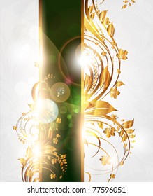 Summer bright golden banner for vintage design. eps 10