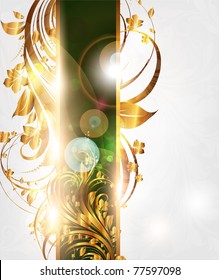 Summer bright golden banner for vintage design. eps 10