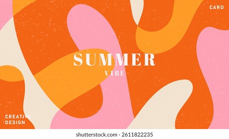 Summer bright illustrations set for poster, card, cover, label, banner in modern minimalist style with overlay effect. Modern and simple summer design templates. Vector stock graphic