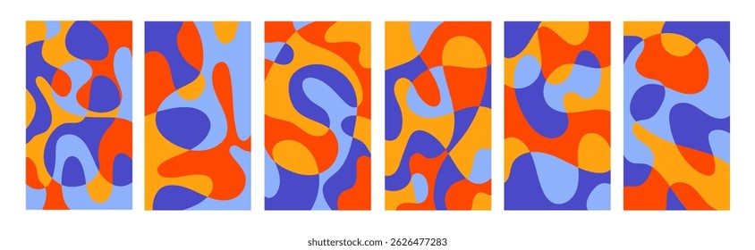 Summer bright illustrations set for poster, card, cover, label, banner in modern minimalist style with overlay effect. Modern and simple summer design templates. Vector stock graphic