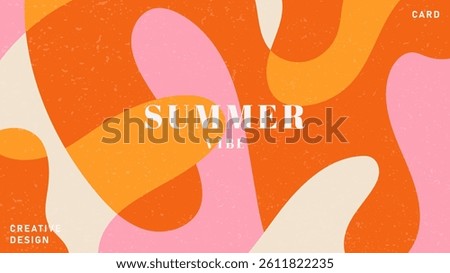 Summer bright illustrations set for poster, card, cover, label, banner in modern minimalist style with overlay effect. Modern and simple summer design templates. Vector stock graphic