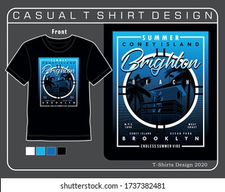 summer in brighton beach,vector typography design illustration for printing