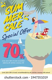 summer brochures background layout banners vector illustration template 3