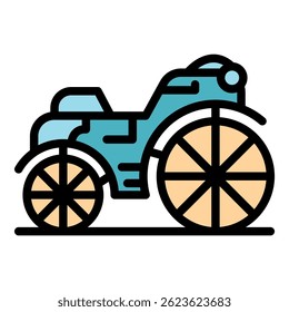 Icono del brougham del verano. Esquema de verano brougham Vector icono de color plano aislado