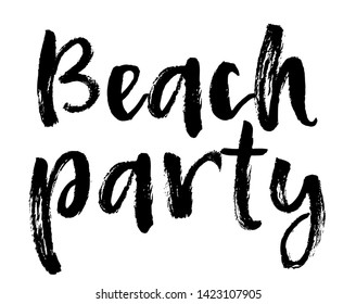 Summer brush lettering composition. Vector illustration with isolated hand drawn phrase on white background. Can be used as a print on t-shirts and bags, banner or poster. Beach party.