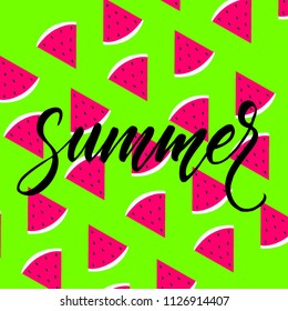 Summer brush lettering handmade, 