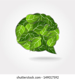 Summer Bubble for speech, Green leaves