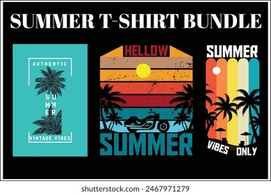 Diseño de camiseta de Paquete de verano. Diseño de la camiseta del verano hermoso.