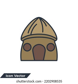 Summer bungalow icon logo vector illustration. bungalow symbol template for graphic and web design collection